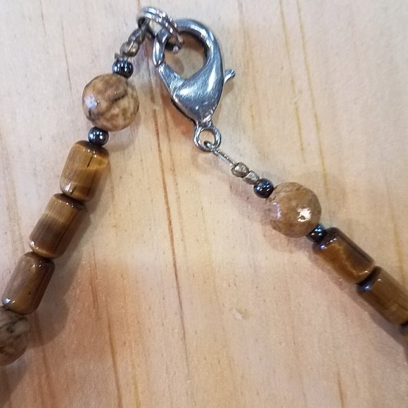 Brown/Beige Marble Gemstone Necklace - Picture 3 of 4